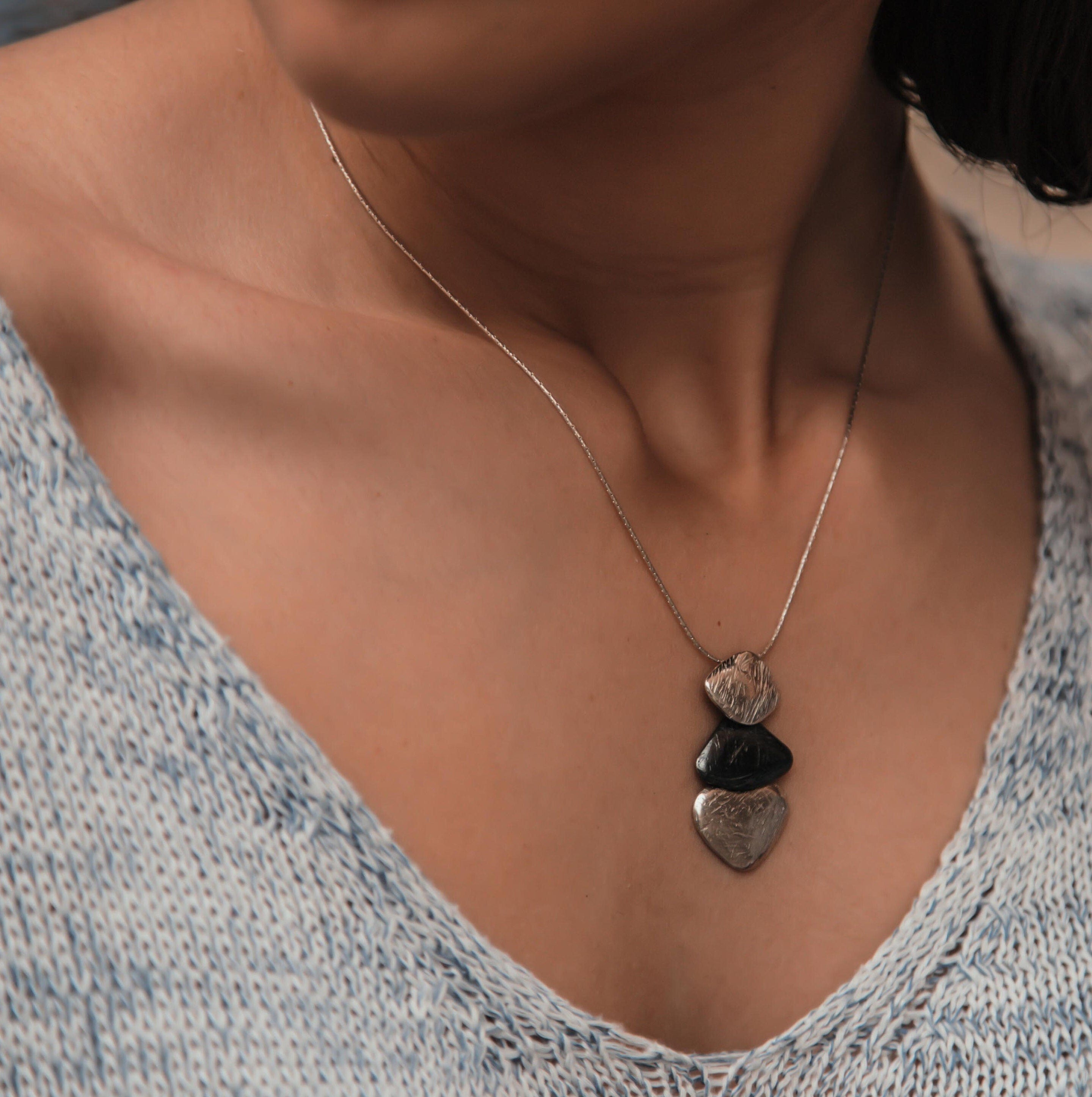 Elegance in Darkness: Oxidized Silver Statement Necklace