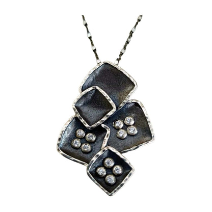 Gothic Glamour: Oxidized Silver Chunky Statement Necklace