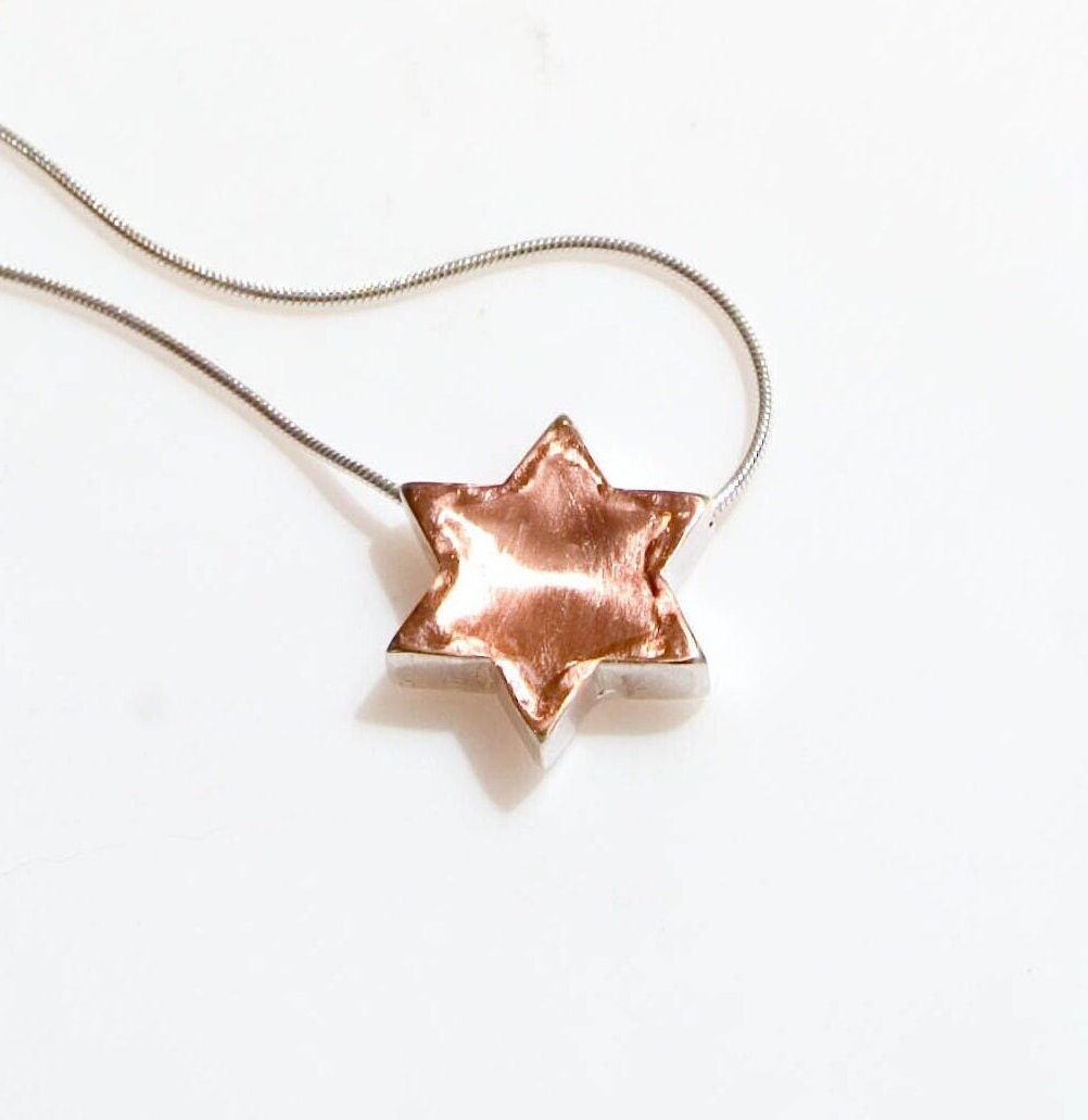 Timeless Fusion: Elegant Two-Tone Star David Necklace